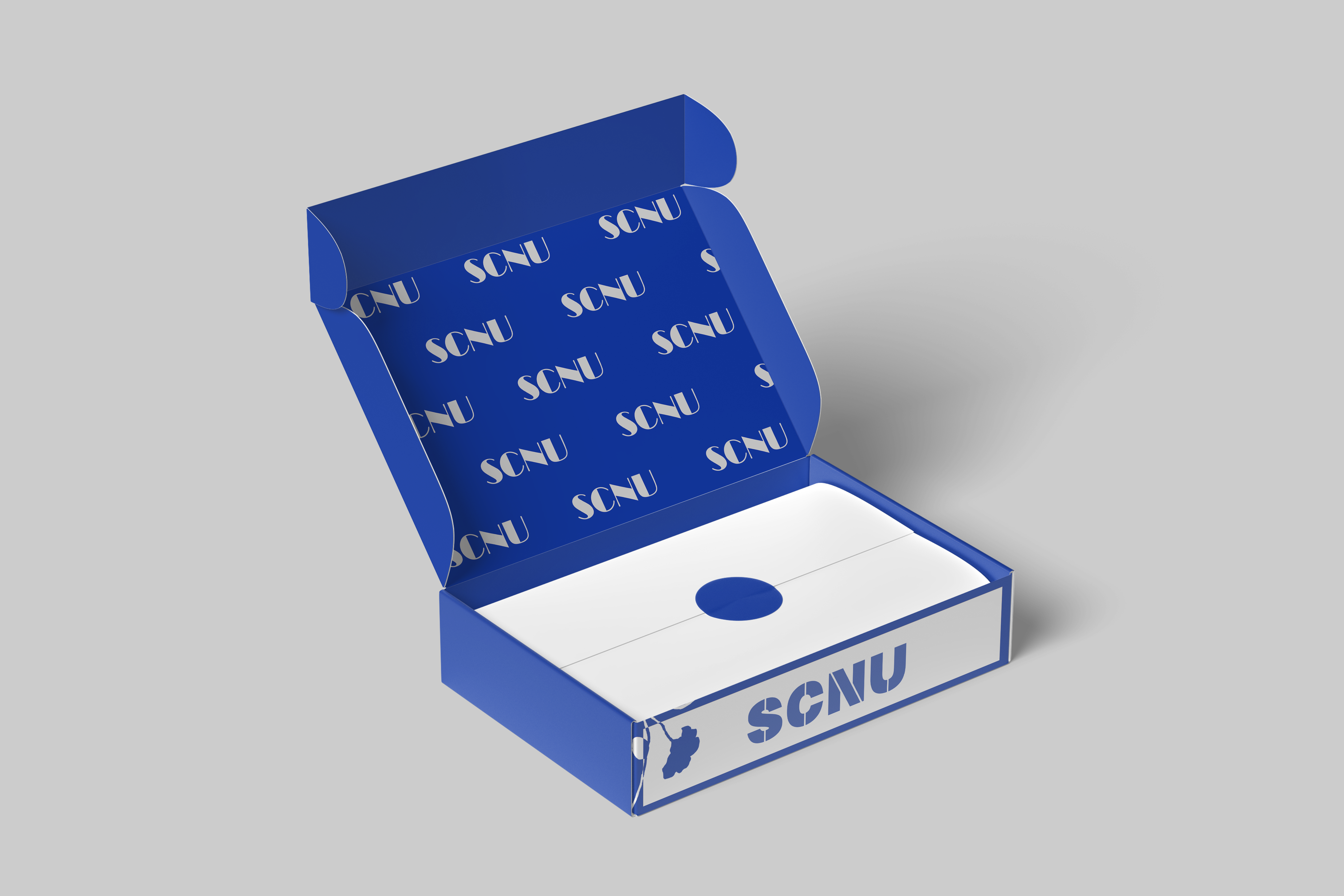Open blue SCNU aircraft box packaging