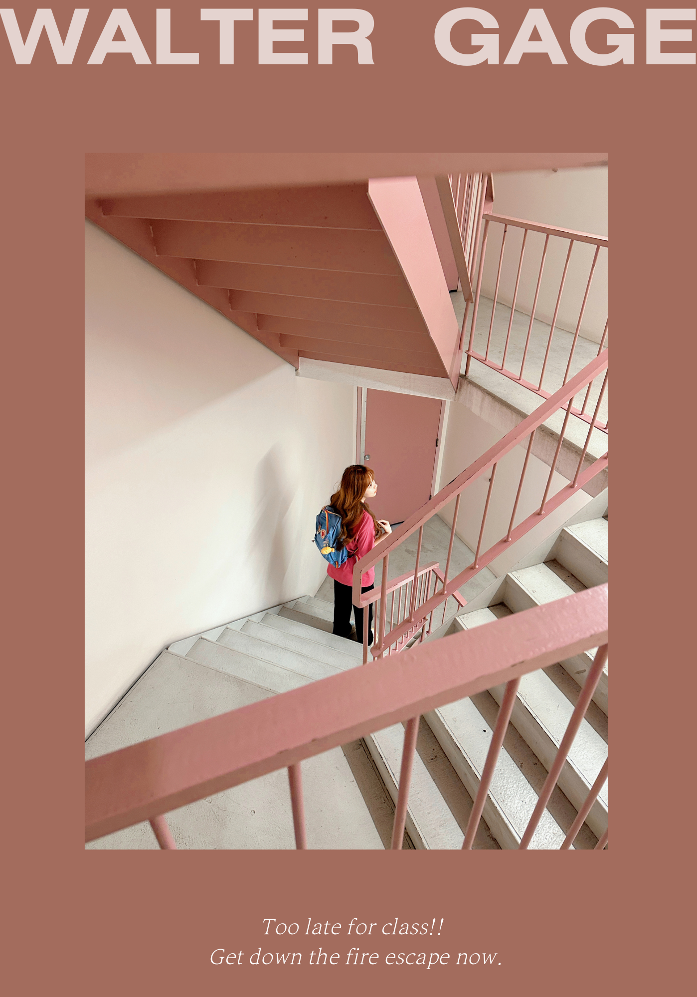 Light and Stairway Walter C. Koerner Library poster